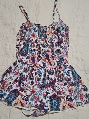 American Eagle Outfitters Multi-Color Paisley Print Girls Romper